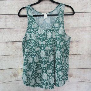 H&M Conscious Green White Print Tank Medium